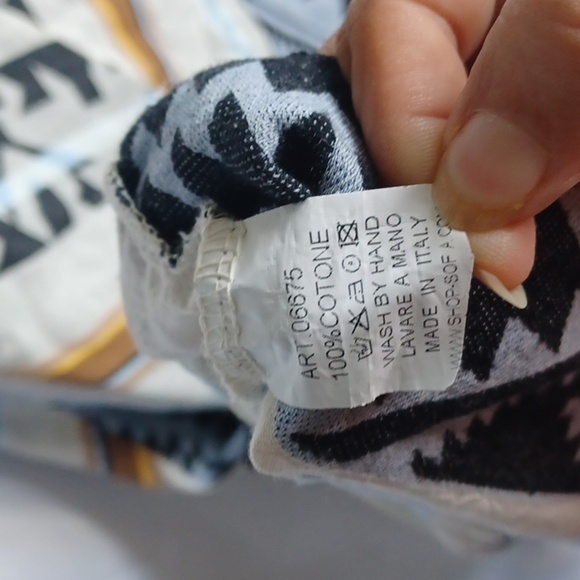 Sophia Made in Italy Chic Blue, Brown & White Midi Dress, Fits 2-8, Stretchy - Picture 9 of 9